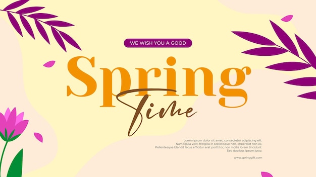 Flat Spring Card Background