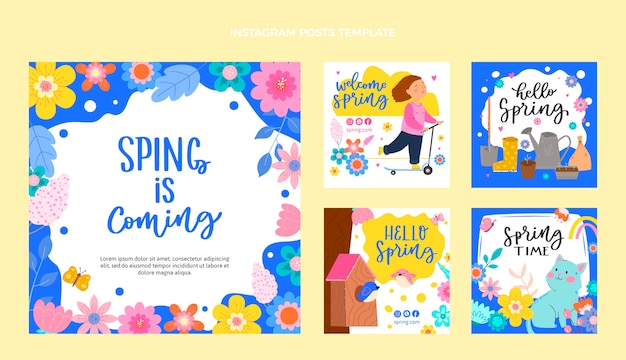 Flat spring instagram posts collection