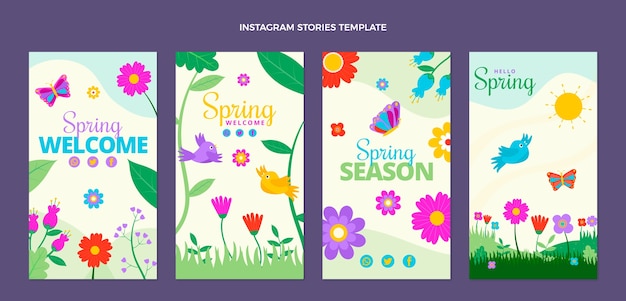 Flat spring instagram stories collection