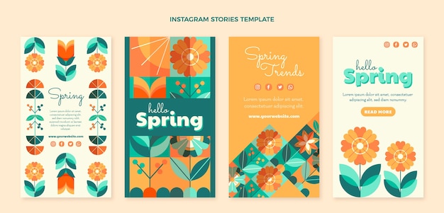 Flat spring instagram stories collection