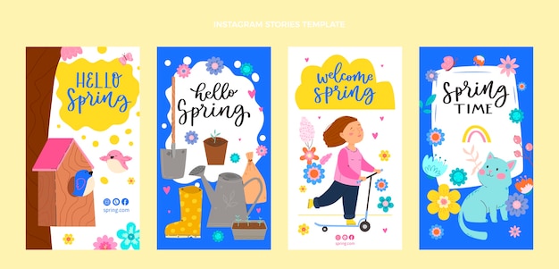 Flat spring instagram stories collection