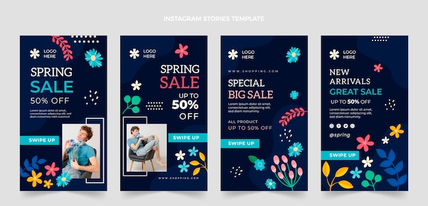 Flat spring instagram stories collection