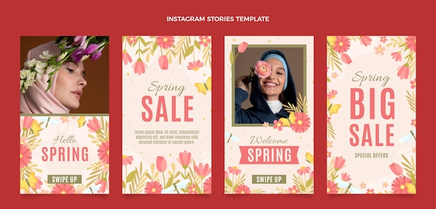 Flat spring instagram stories collection