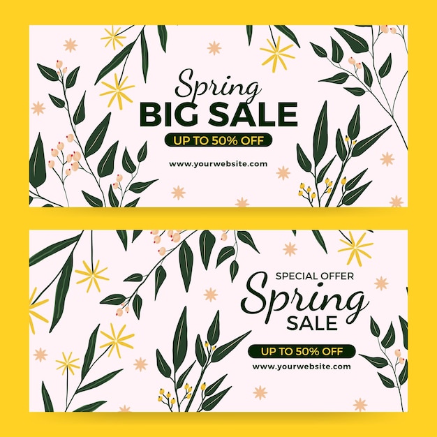 Flat spring sale horizontal banner