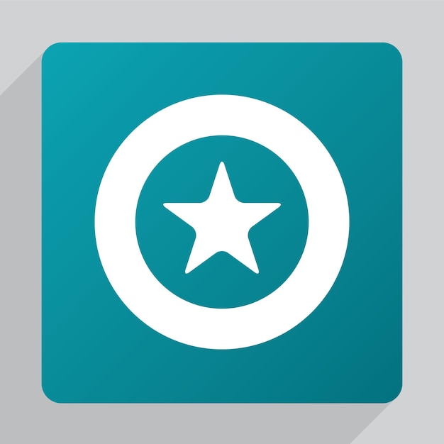 Flat star icon, white on green background