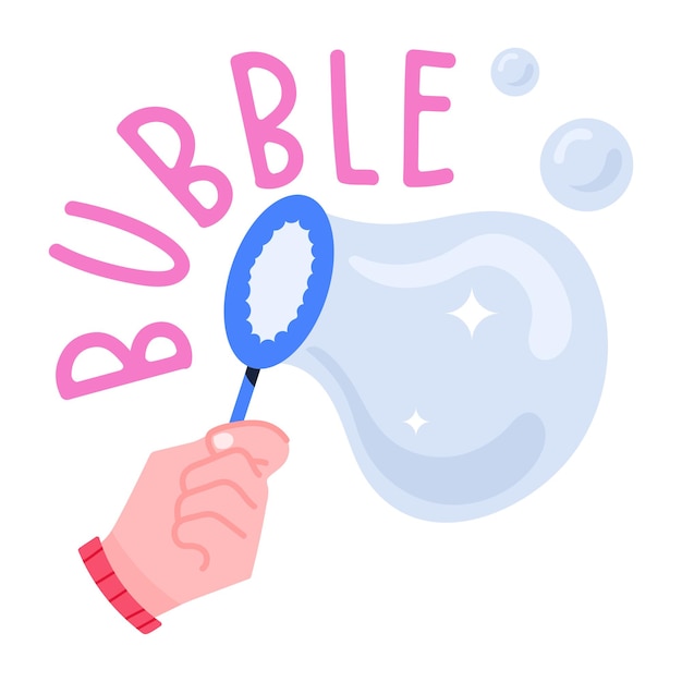 A flat sticker icon of bubble wand