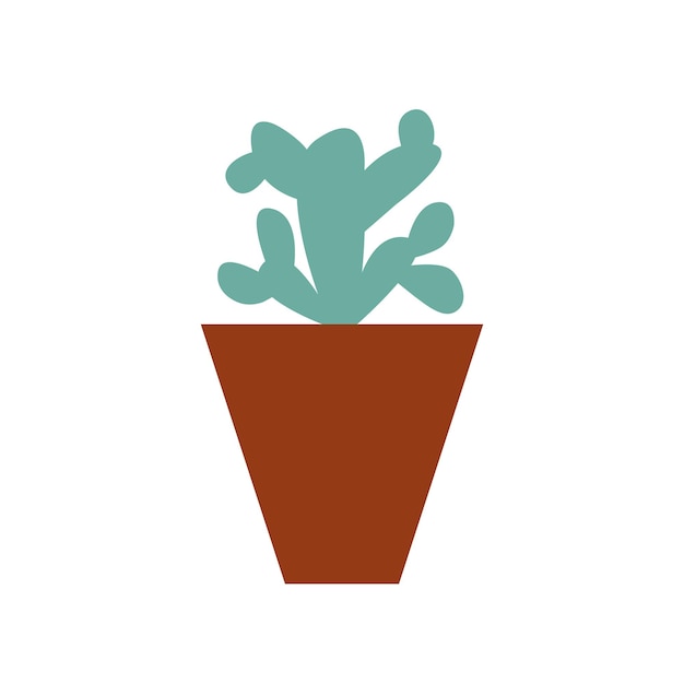 Flat style cactus in pot vector illustration