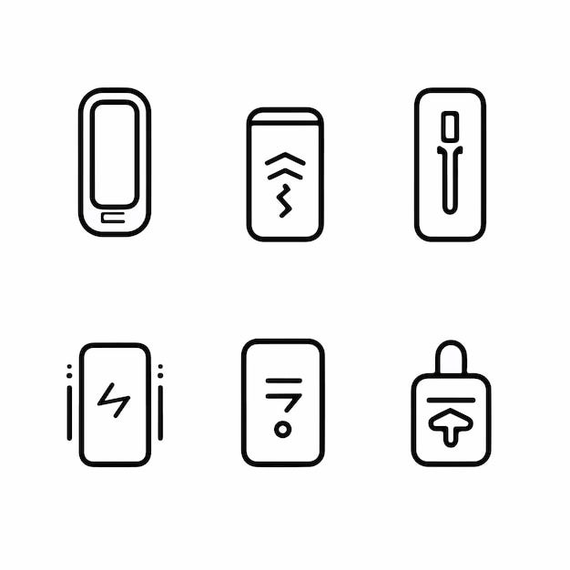 Flat Style Charger Set Icon for Mobile Devices