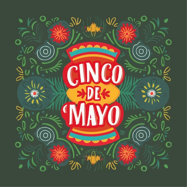 Flat style cinco de mayo background illustration