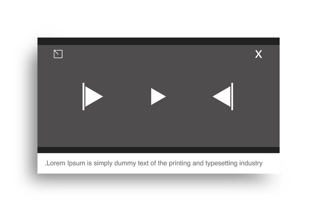 Vector flat style clean modern video player template