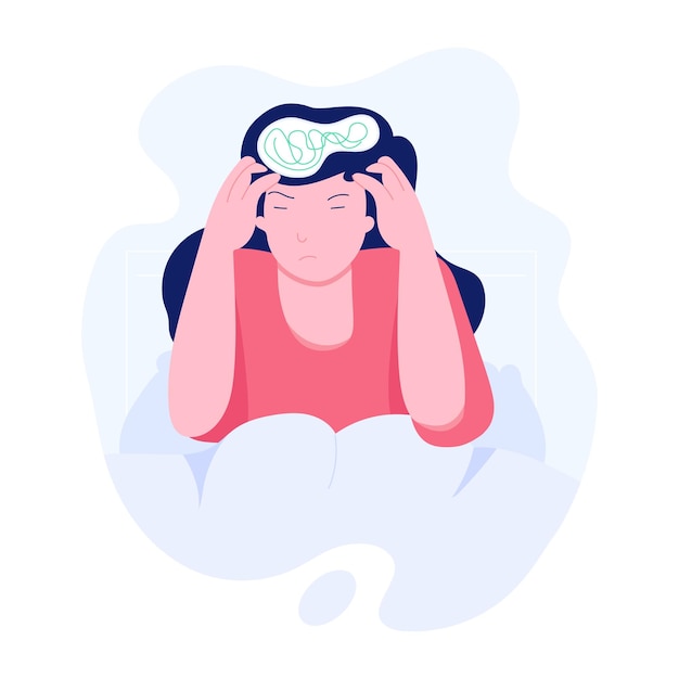 A flat style illustration of ruminating