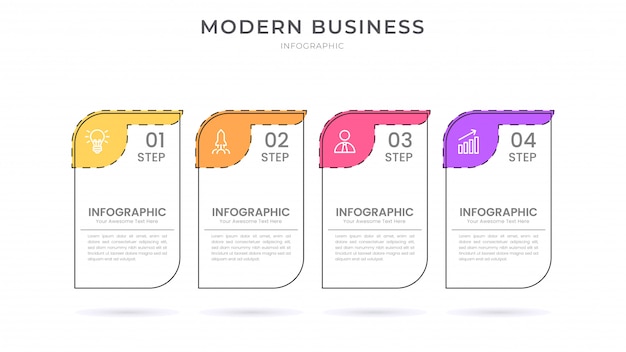 flat style Infographic design organization chart process template