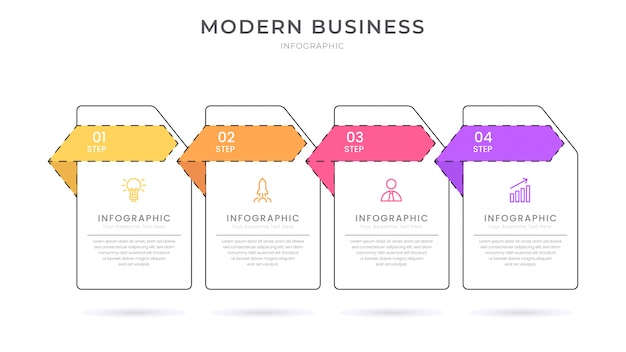 flat style Infographic design organization chart process template