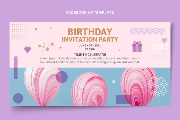 Flat style minimal facebook birthday