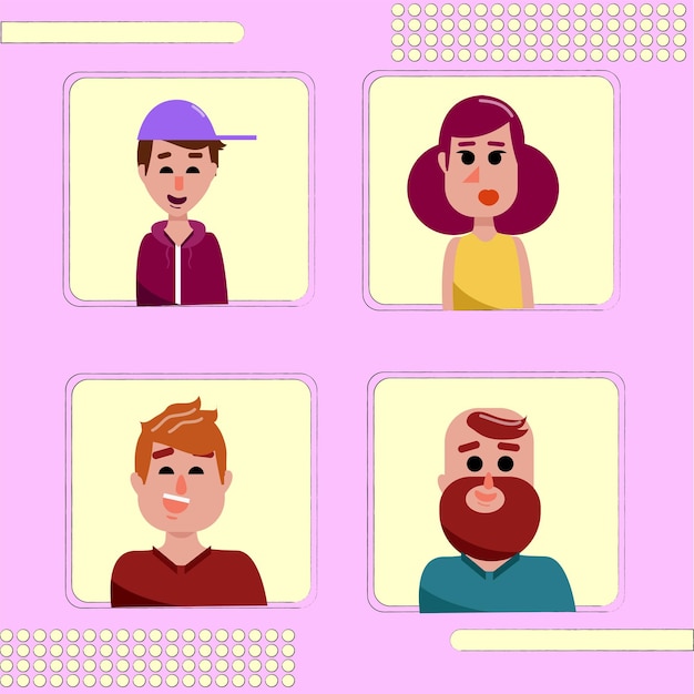 Flat style people illustration coworkers characters communication