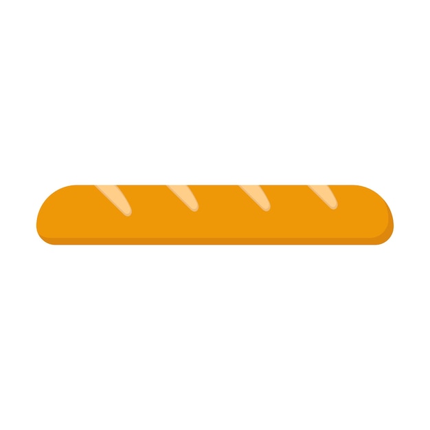 Flat style sliced bread loaf on white background for web design