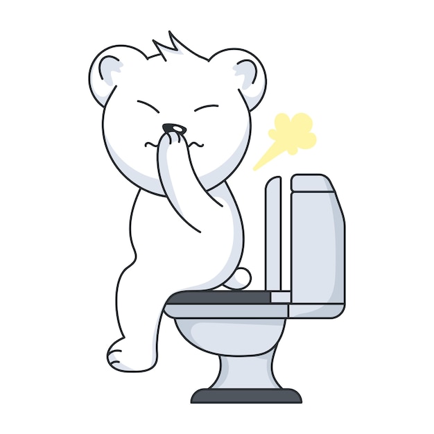 Vector a flat style sticker depicting toilet sitting