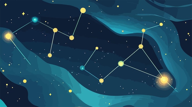 Flat Style Vector Banner of Constellation Pictor