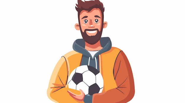 Flat Style Vector of a Football Fan on White Background