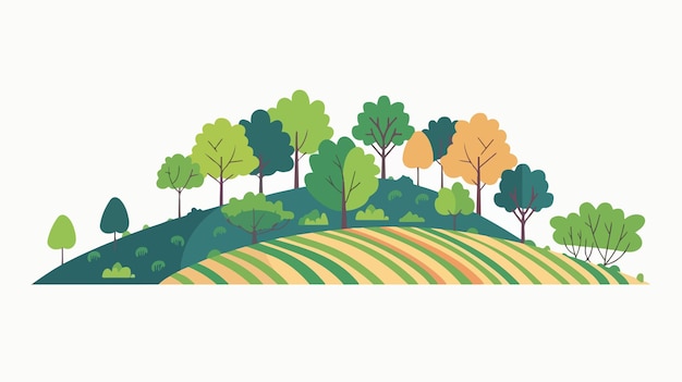 Vector flat style vector illustration of agriculture and forestation concept