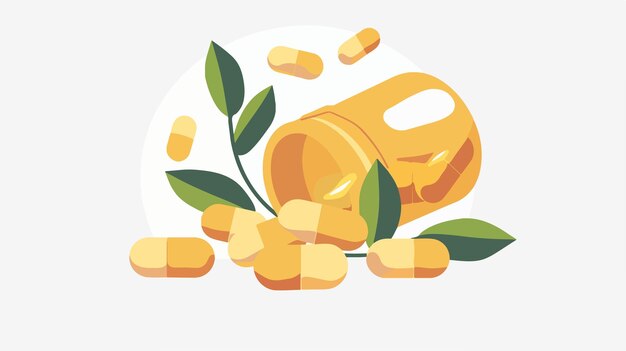 Vector flat style vitamin e pill capsule icon