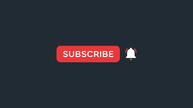 Flat Subscribe Button with Bell icon on Dark Background