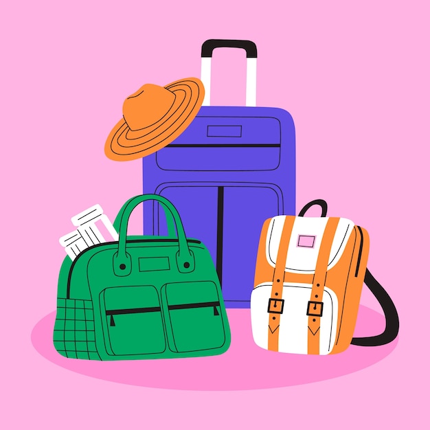 Vector flat suitcase illustration