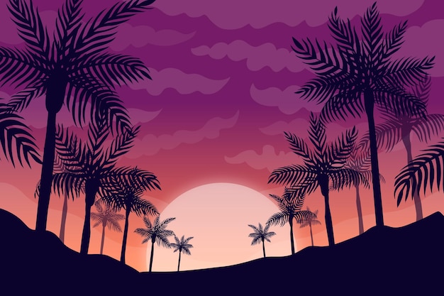 Flat summer background for videocalls