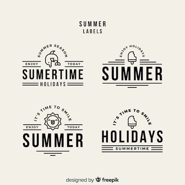 Vector flat summer badge collection