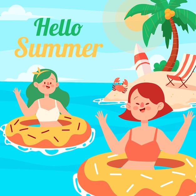 Flat summer illustration