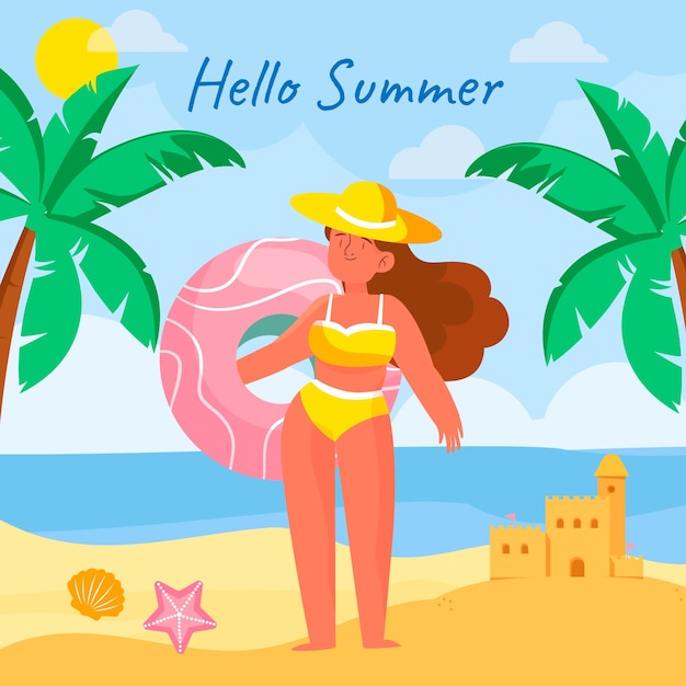 Flat summer illustration