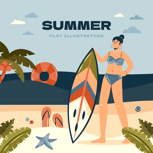 Flat summer illustration