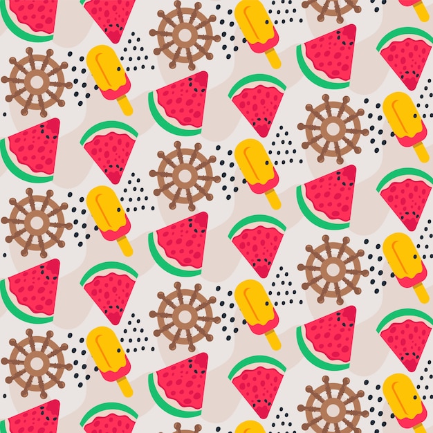 Flat summer pattern design