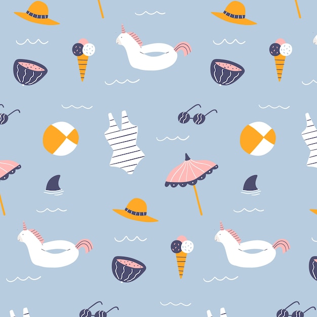 Flat summer pattern design