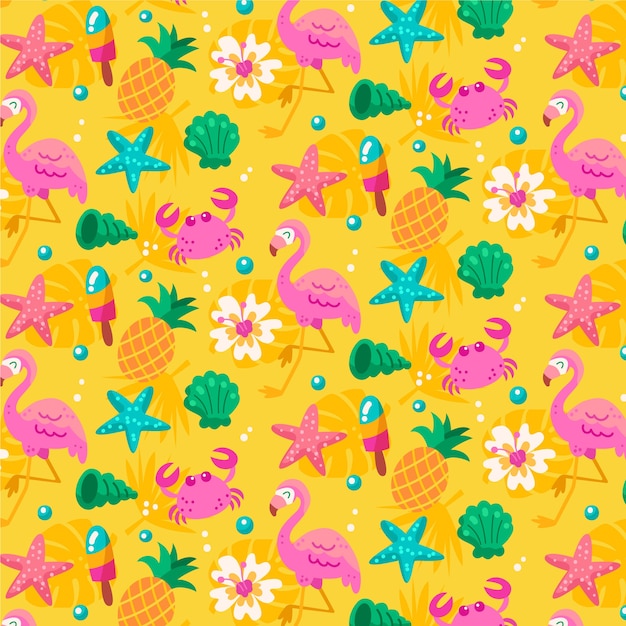 Flat summer pattern design