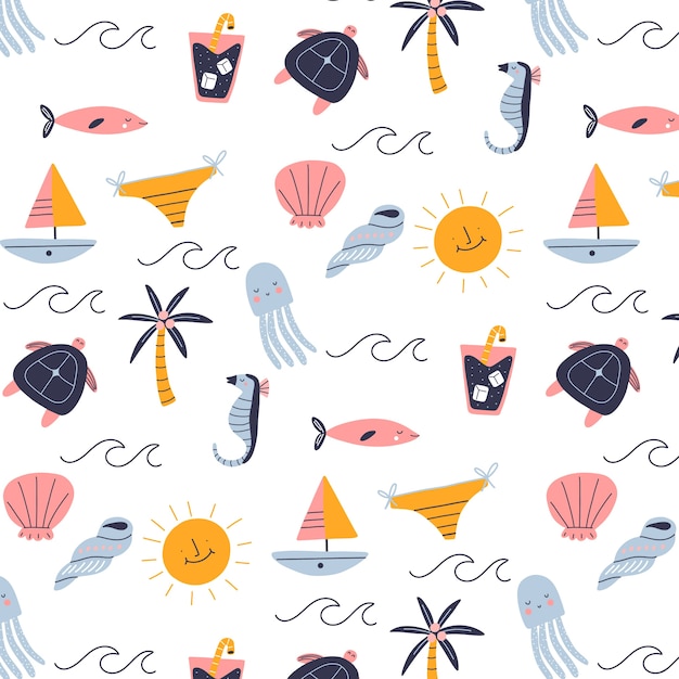 Flat summer pattern design