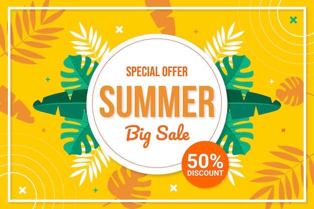 Flat summer sale illustration