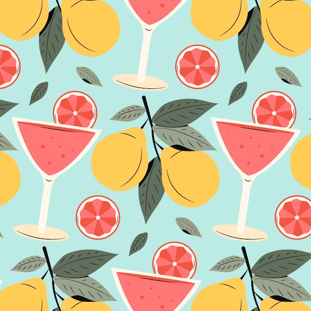 Vector flat summer season pastel pattern design