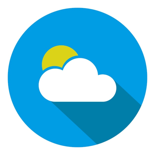 Flat sun and cloud weather web icon