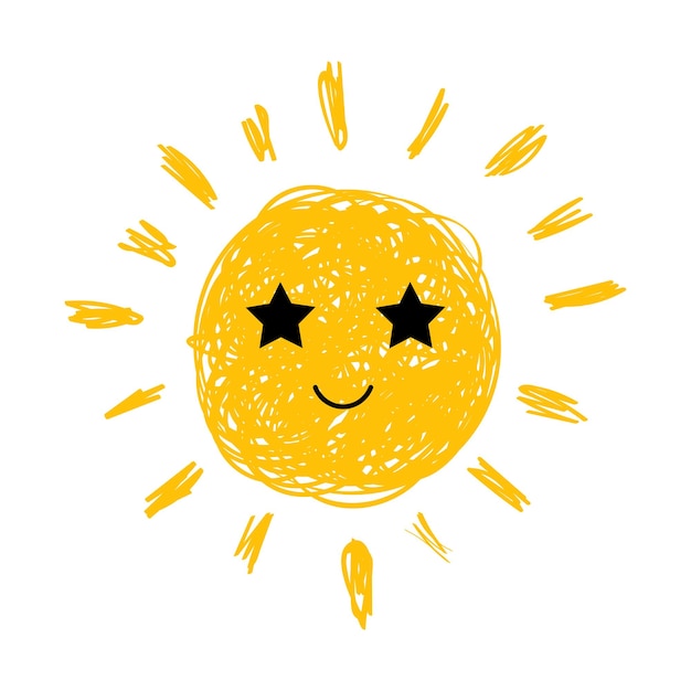 Vector flat sun icon sun pictogram trendy vector summer symbol for website design web button mobile app vector doodle suns