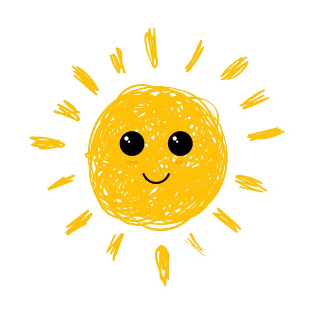 Vector flat sun icon sun pictogram trendy vector summer symbol for website design web button mobile app vector doodle suns