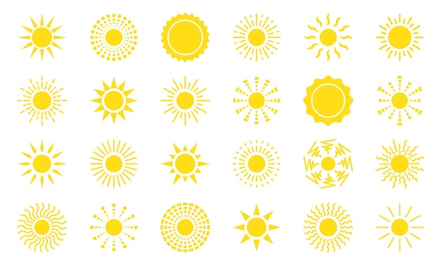 Flat sun icon. Sun pictogram. Trendy vector summer symbol for website design, web button, mobile app.