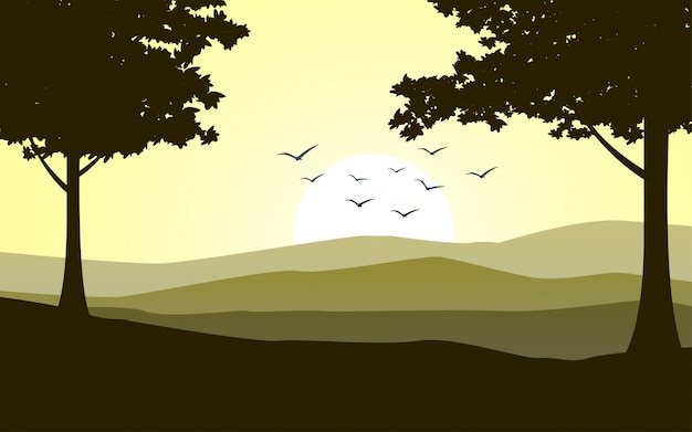 Flat sunrise illustration