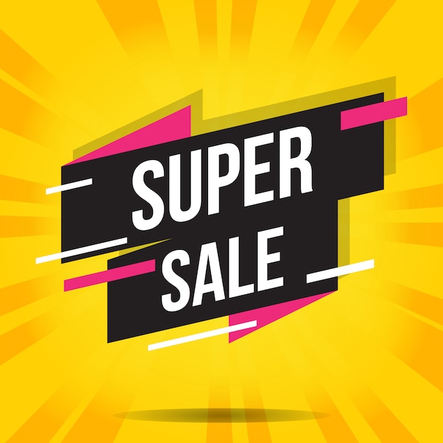 Vector flat super sale banner