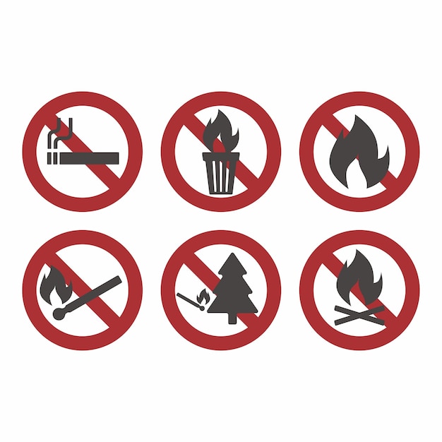 Flat symbol of no fireworks sign