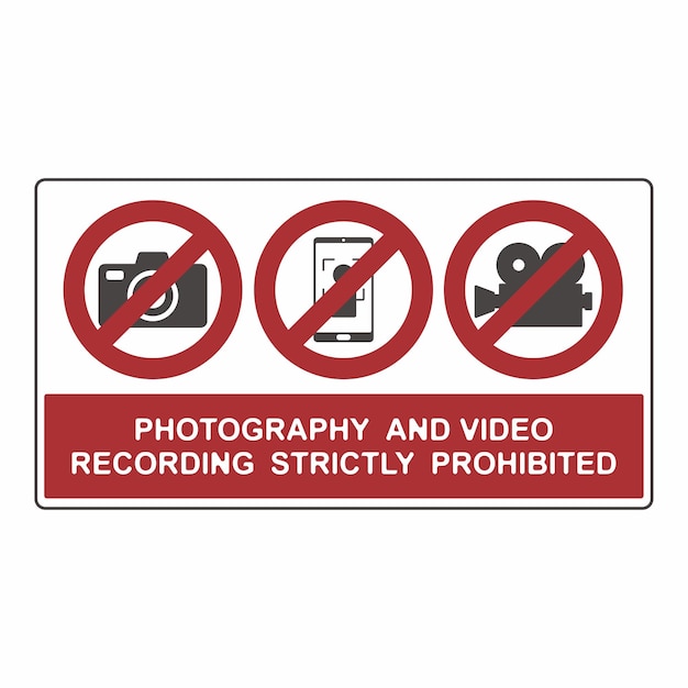 Flat symbol of no photography sign