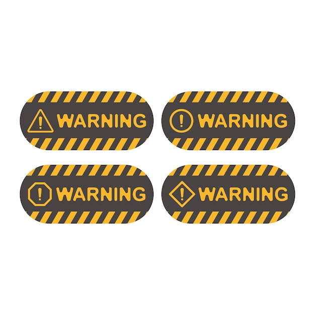 Flat symbol for warning hazard sign