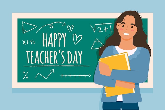 Flat teachers' day illustration