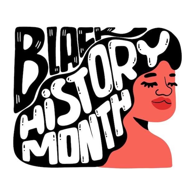 Vector flat text illustration for black history month celebration