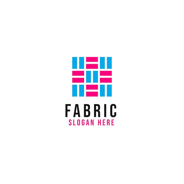 Flat textile fabric logo design for company illustration vector